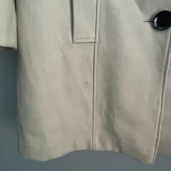 Pea Coat Women's Size 16 Wool Blend Cream/Ivory Button Up Career - Picture 11 of 16
